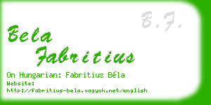 bela fabritius business card